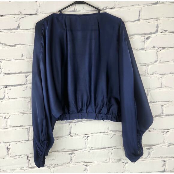 Free People Midnight Vibes Top Womens XS oversized Dolman Poet Flowy sleeve - Picture 5 of 11